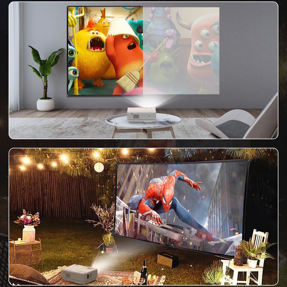 Projector with 5G Wifi and Bluetooth 5.1, Support 1080P Mini Projector for Outdoor 11000 Lumen Movie Projector